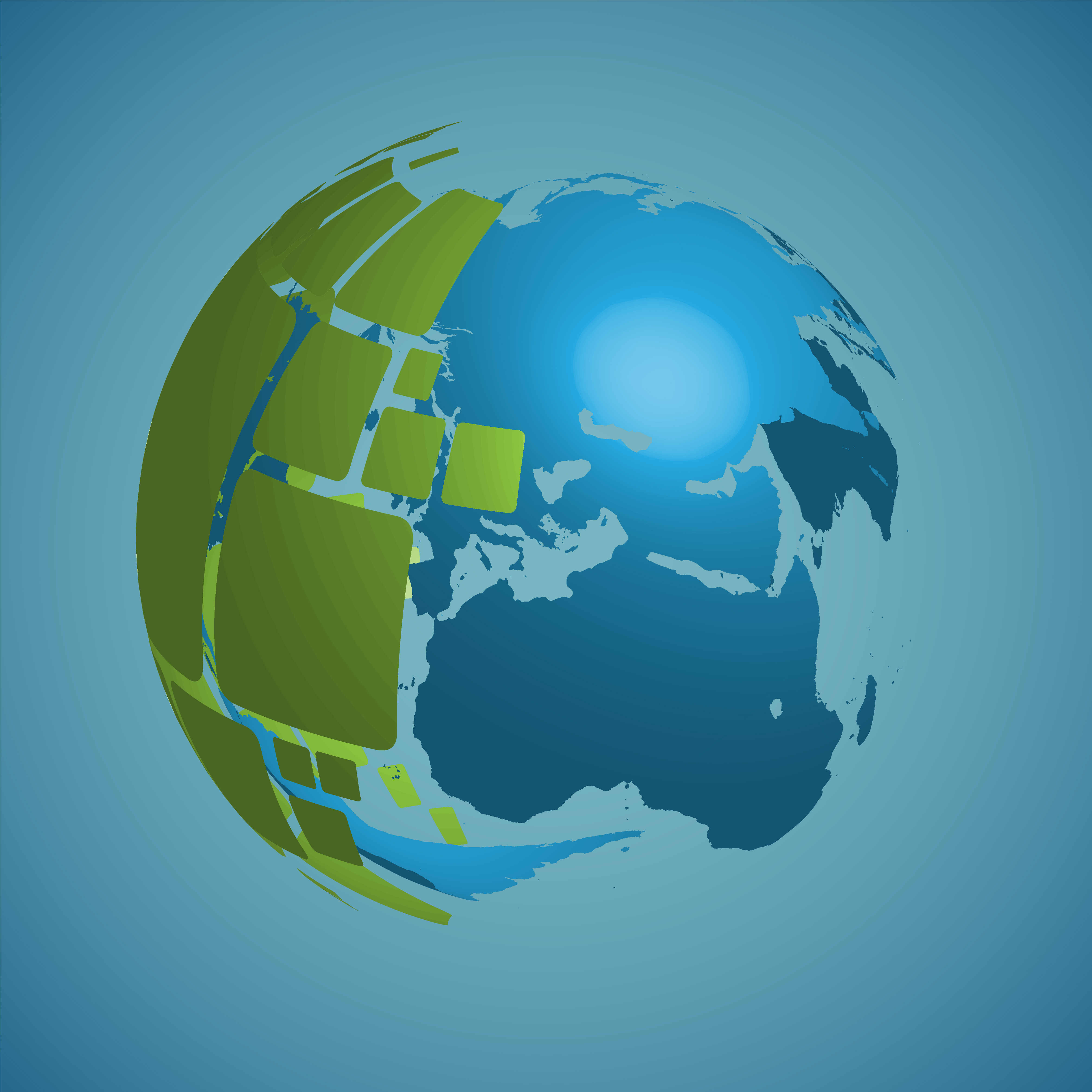 Download World globe on a blue background, vector illustration ...