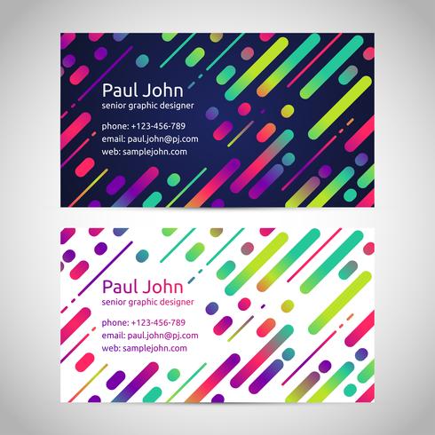 Vector business card template front and back