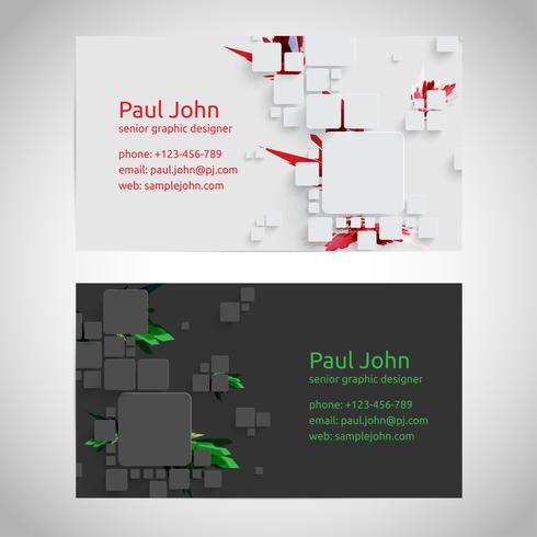 Vector business card template front and back