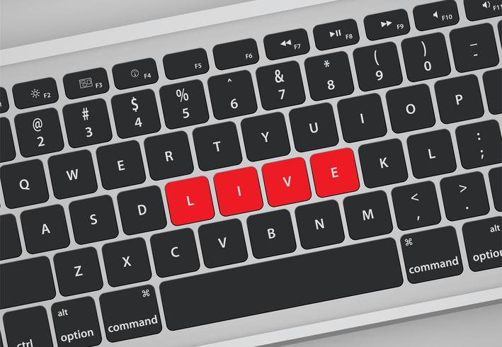 Las letras en el teclado forman una palabra, ilustración vectorial vector