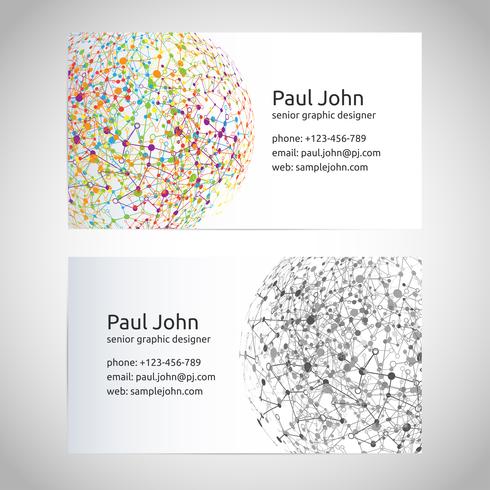 Vector business card template front and back