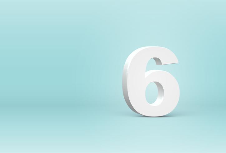 High detailed 3D font number, vector illustration