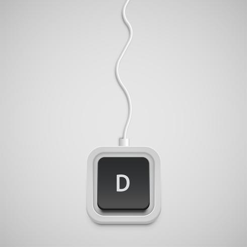Simplified keyboard with one character only, vector