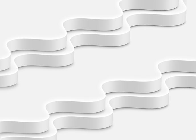 High-detailed abstract white waves, vector illustration