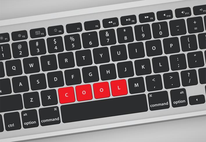 Las letras en el teclado forman una palabra, ilustración vectorial vector