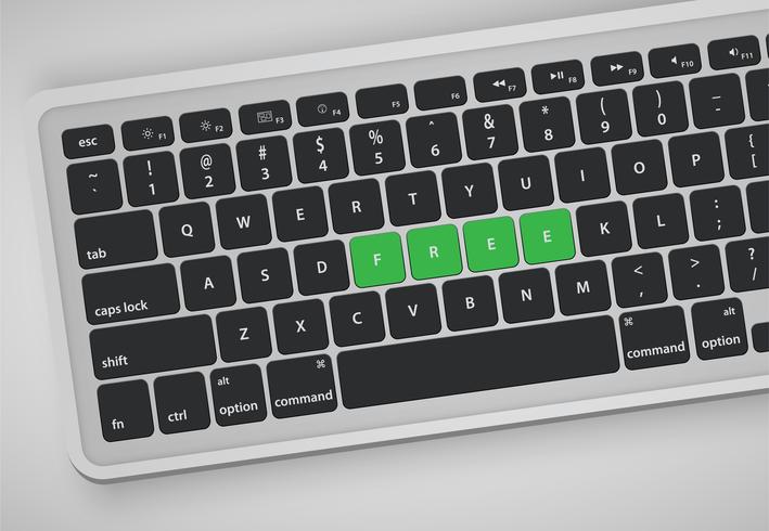 Las letras en el teclado forman una palabra, ilustración vectorial vector