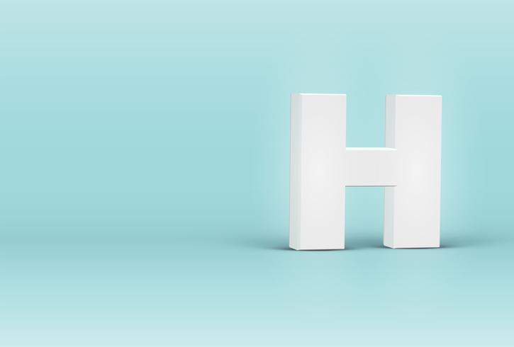 High detailed 3D font letter, vector illustration