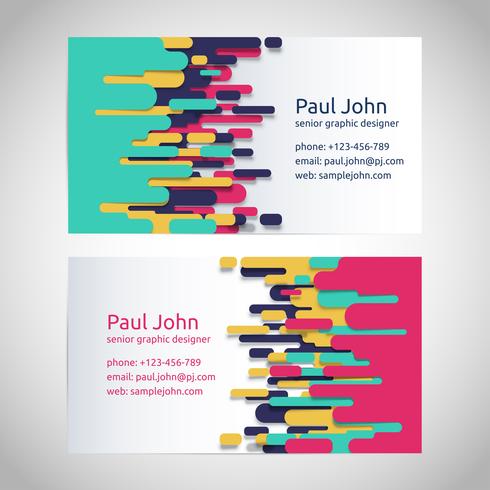 Vector business card template front and back