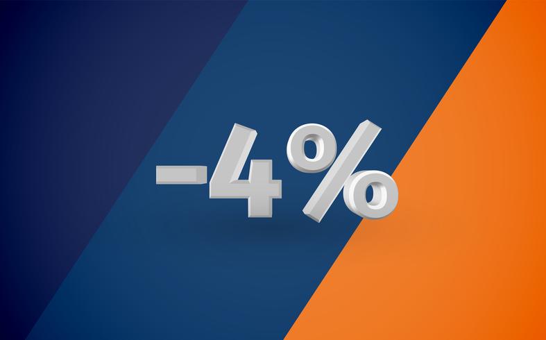 3D sale illustration with percentage, vector