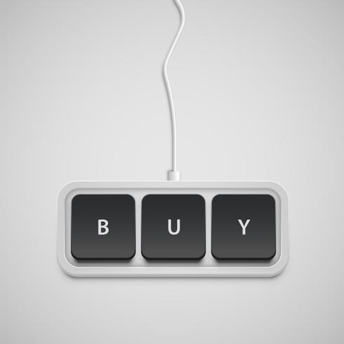 Simplified keyboard with one word only, vector
