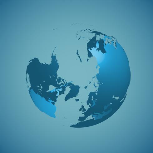 World globe on a blue background, vector illustration