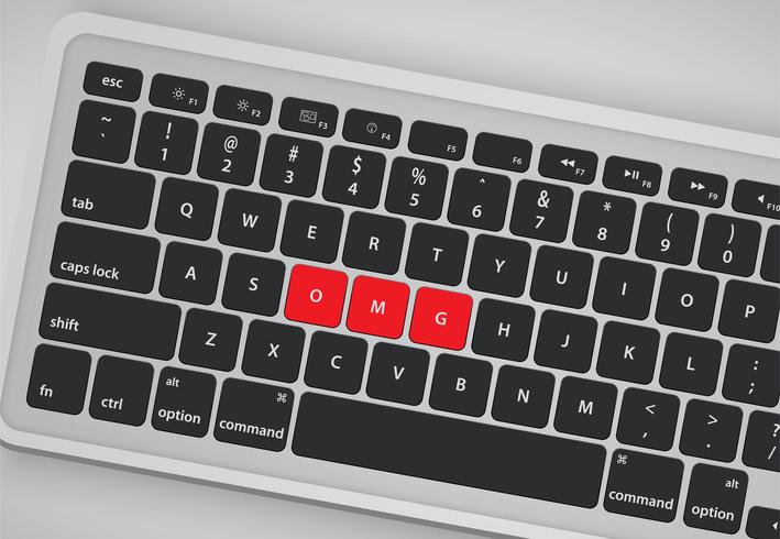 Las letras en el teclado forman una palabra, ilustración vectorial vector