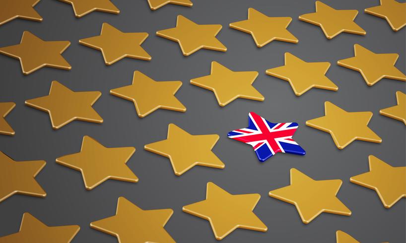 Ilustración con estrellas para BREXIT - Gran Bretaña que abandona la UE, vector