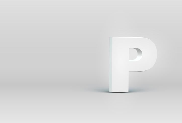 High detailed 3D font character, vector illustration