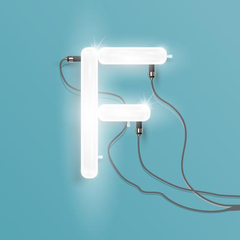 Realistic neon character from a set, vector illustration