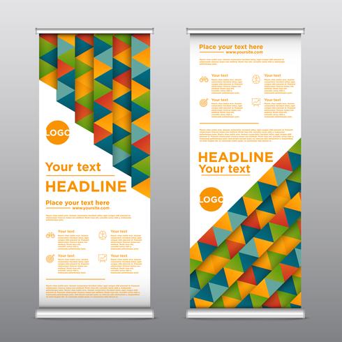 Colorful rollup design flyer, vector illustration