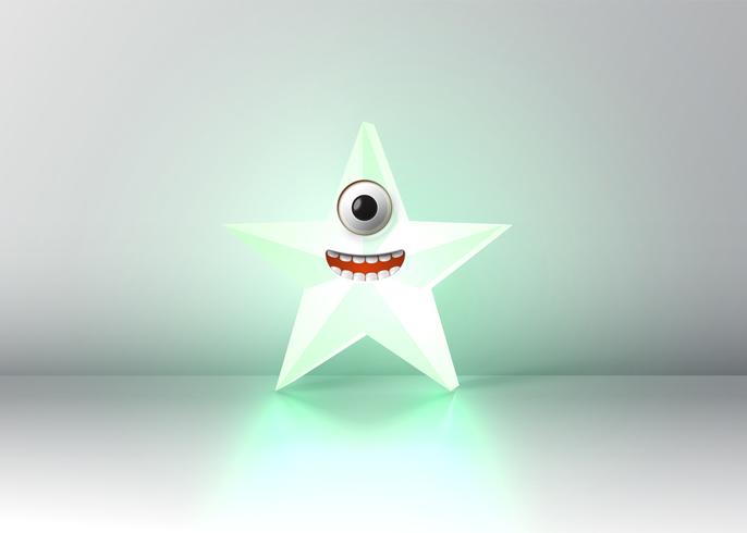 High detailed smiley star, vector illustration