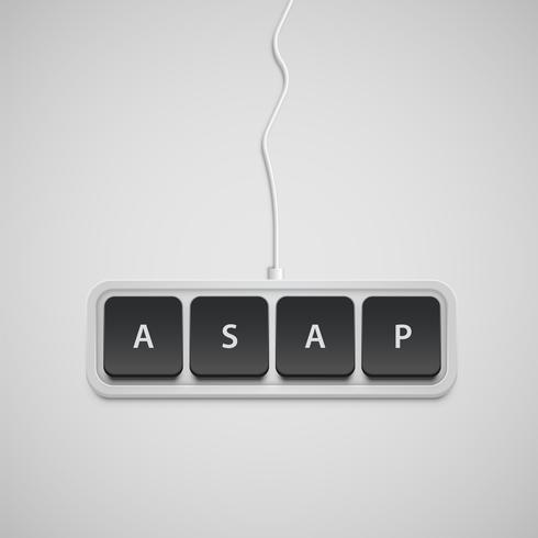 Simplified keyboard with one word only, vector