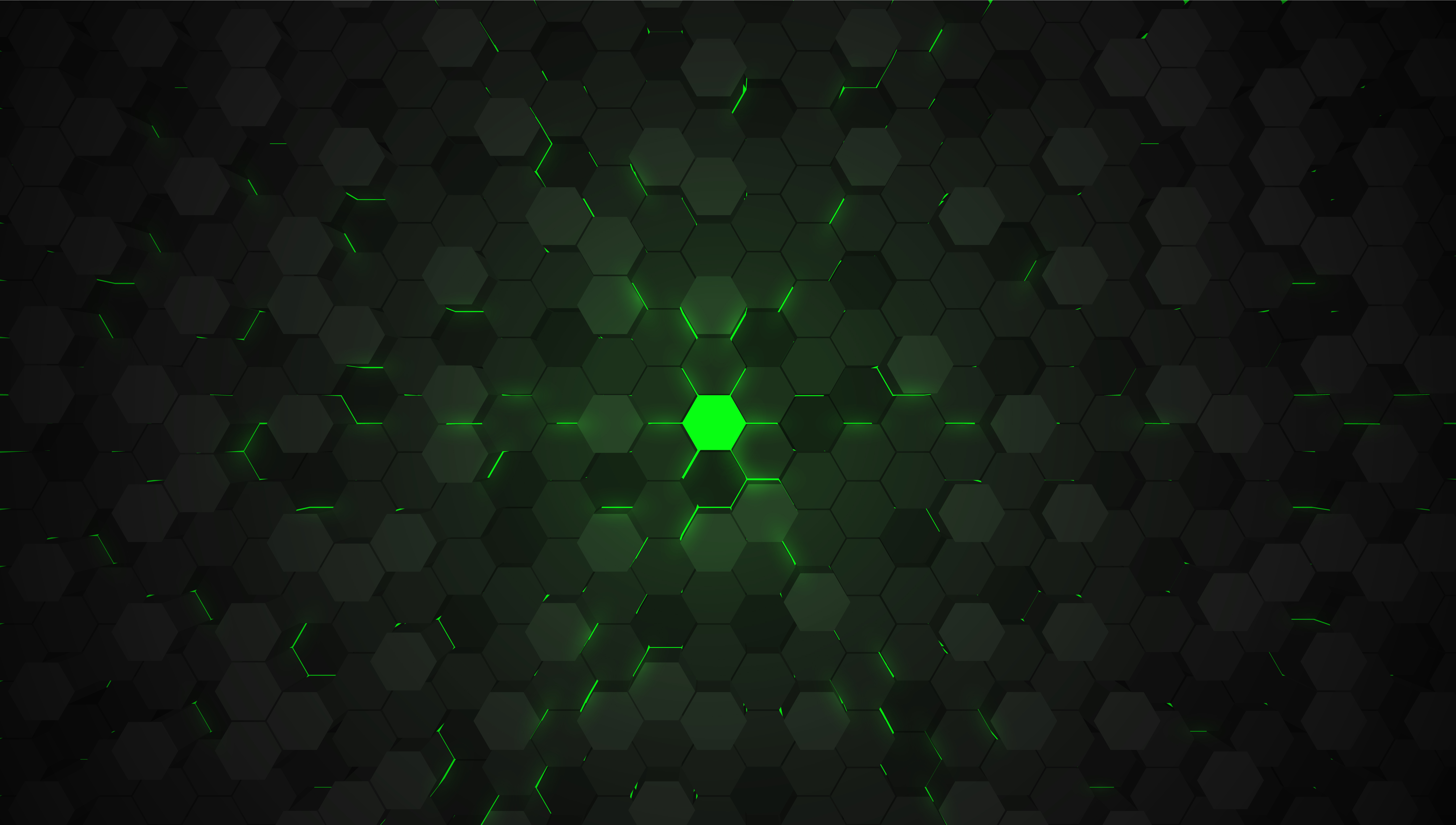 Download Green 3D hexagon tech background, vector illustration ...