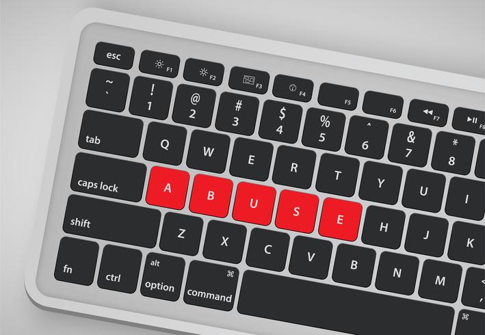 Las letras en el teclado forman una palabra, ilustración vectorial vector