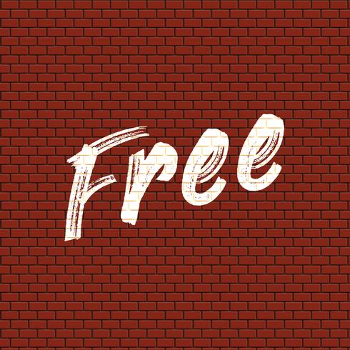 High detailed brick wall with 'Free' painting vector illustration