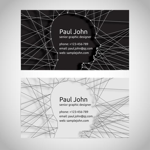 Vector business card template front and back