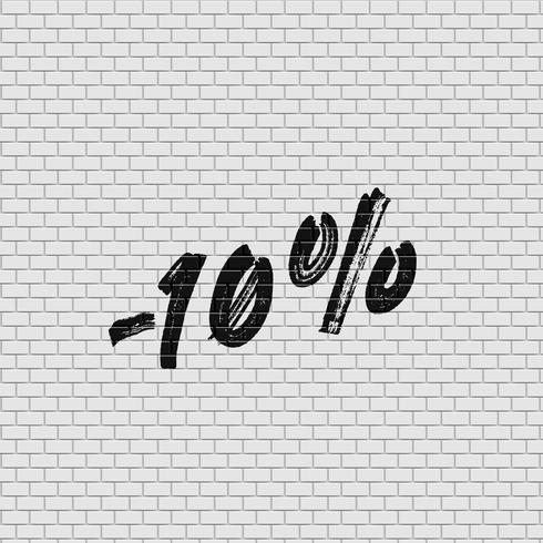 High detailed brick wall with percentage, vector illustration