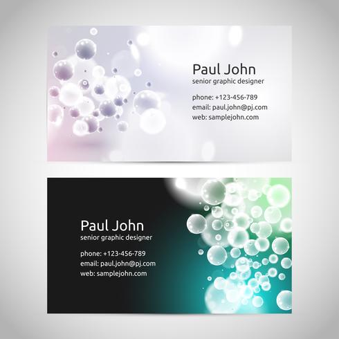 Vector business card template front and back