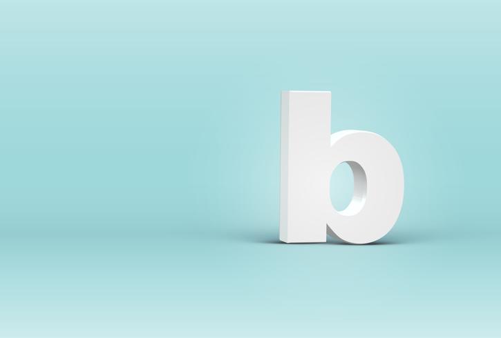 High detailed 3D font letter, vector illustration