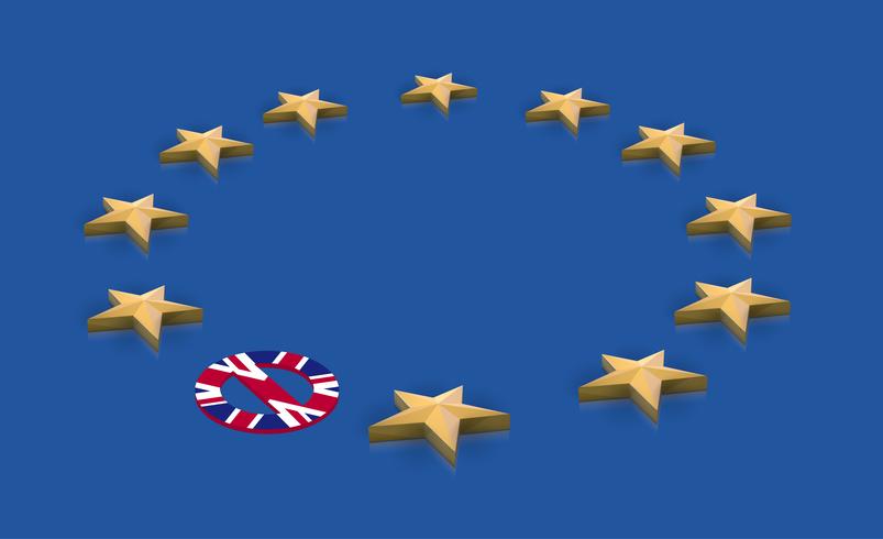 Illustration for BREXIT - Great Britain leaving the EU, vector