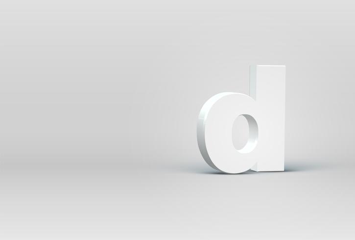 High detailed 3D font character, vector illustration