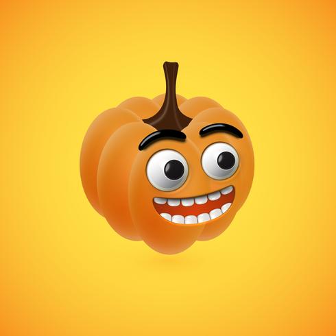 Cara de calabaza de halloween divertido para niños, ilustración vectorial vector
