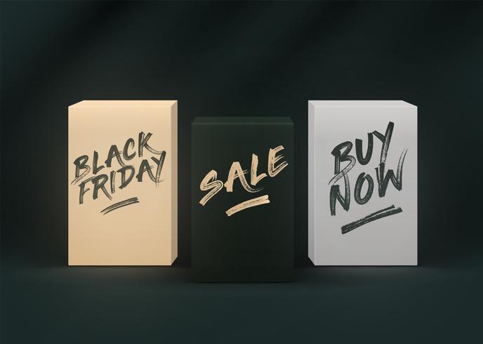High-detailed boxes for fashion advertising, vector illustration