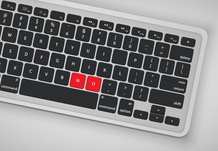 Las letras en el teclado forman una palabra, ilustración vectorial vector