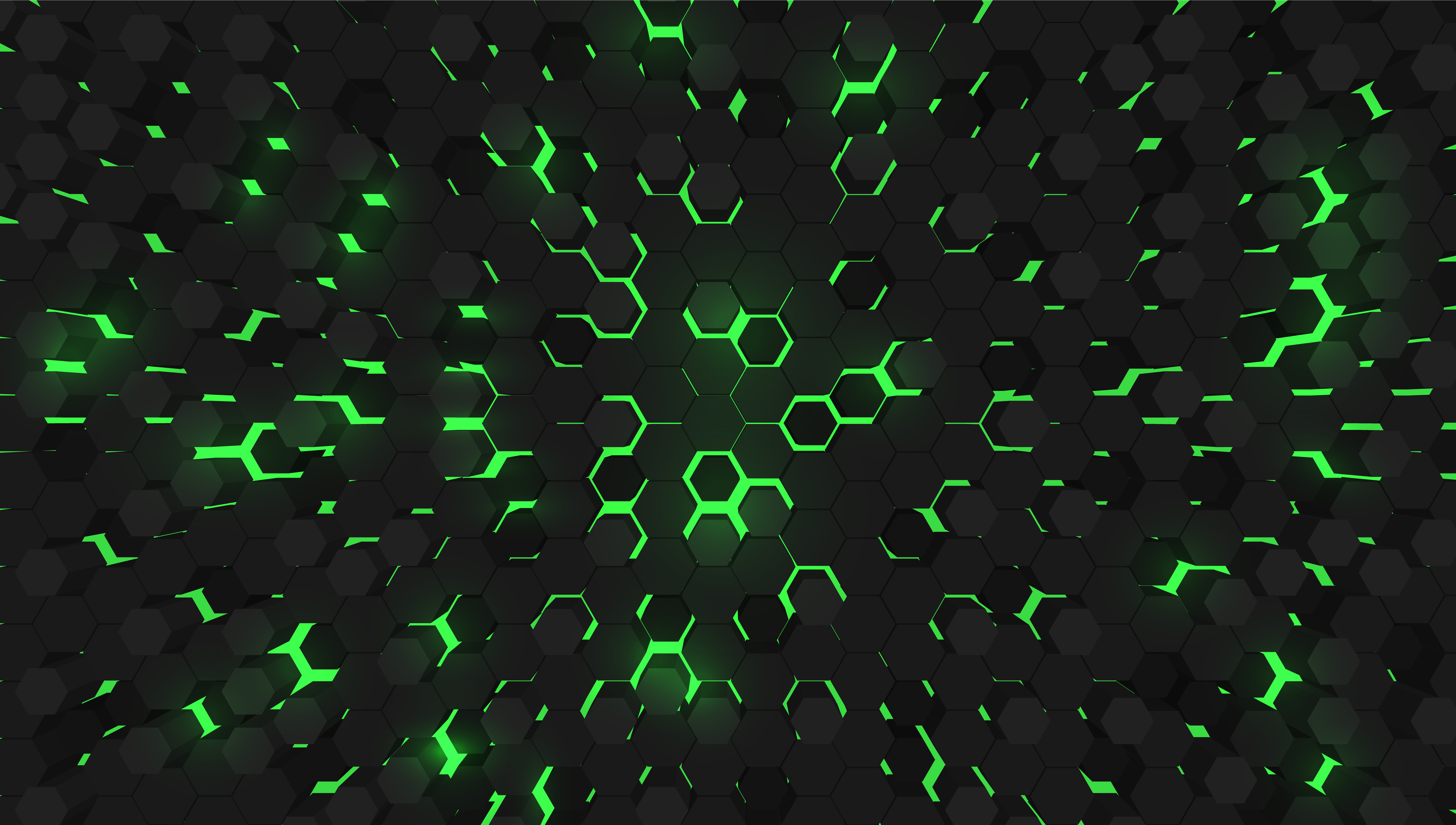 Green 3d Hexagon Tech Background Vector Illustration
