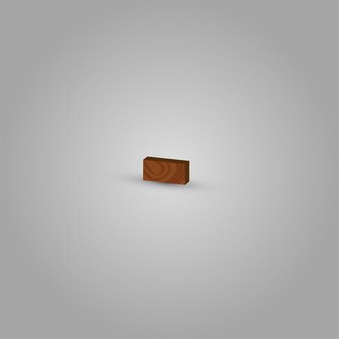 Realistic wood character from a typeset, vector illustration