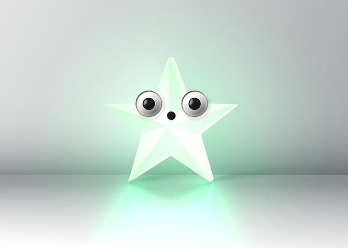 High detailed smiley star, vector illustration