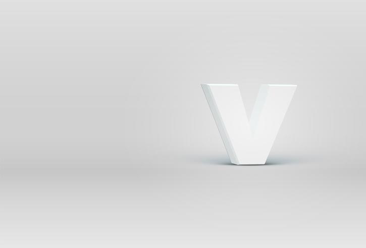 High detailed 3D font character, vector illustration