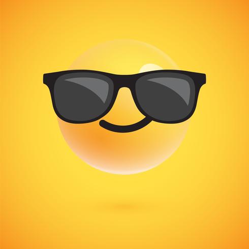 Cute high-detailed yellow emoticon for web, vector illustration