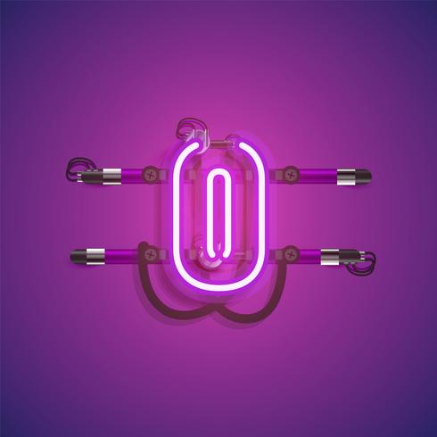 Realistic neon character with wires and console, vector illustration