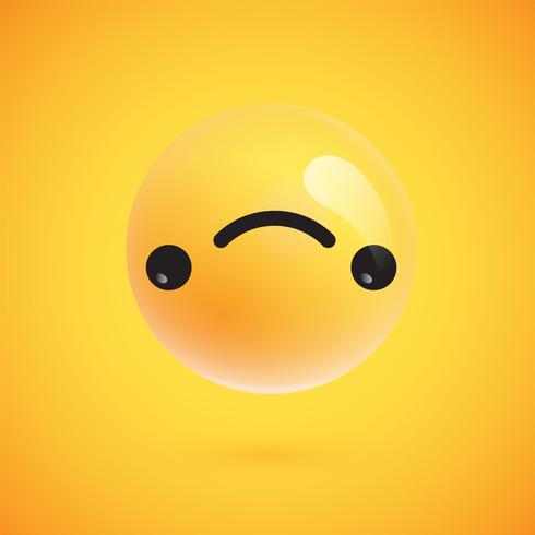 Cute high-detailed yellow emoticon for web, vector illustration