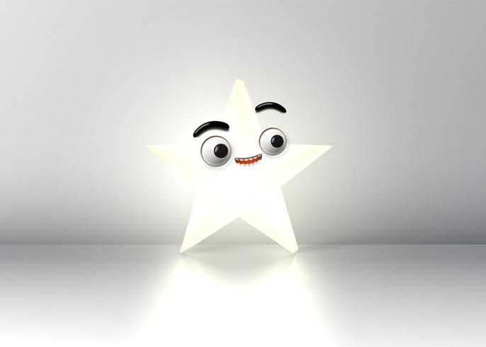 High detailed smiley star, vector illustration