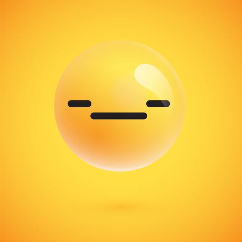 Lindo emoticon amarillo altamente detallado para web, ilustración vectorial vector