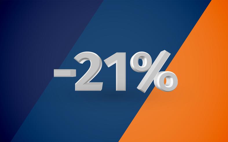 3D sale illustration with percentage, vector