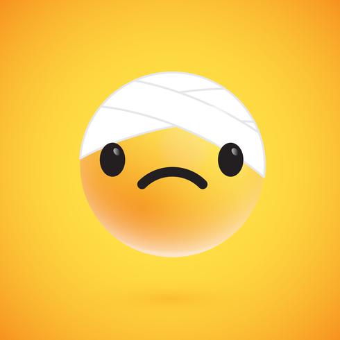 Lindo emoticon amarillo altamente detallado para web, ilustración vectorial vector