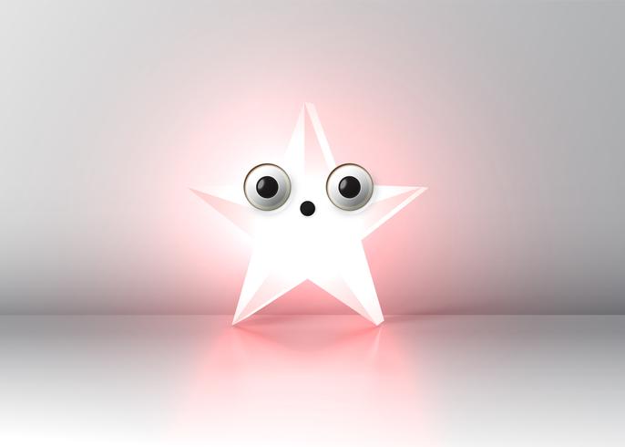 High detailed smiley star, vector illustration