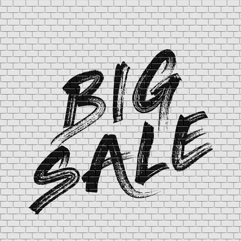 High detailed brick wall with 'BIG SALE 'painting vector illustration
