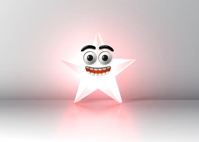 High detailed smiley star, vector illustration