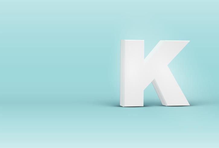 High detailed 3D font letter, vector illustration