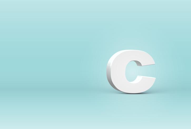 High detailed 3D font letter, vector illustration